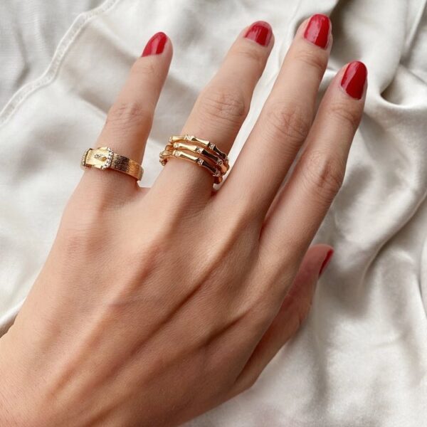 oly-58e6d9c2d203879464cd6b287cfee0dd Wholesale bamboo joint ring for women, 18K gold, niche and exquisite, minimalist trendy ring, Dawn.