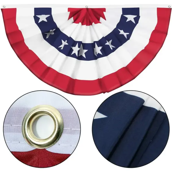 oly-58e898371afdbaaeb4756e1c75ee6d25 Wholesale 4th Of July Independence Day Decorations Foldable Semi-Circular Flag Outdoor Courtyard Arrangement Fan-Shaped Polyester Simple