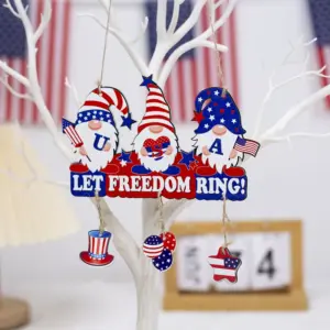 Type C Independence Day Wooden Pendant