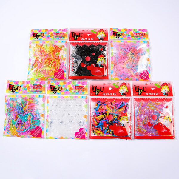 Wholesale Small Rubber Band Women's Hair Tie Disposable Rubber Band Bagged Colorful High Elastic Hair Band Does Not Hurt Hair Children's Headband
