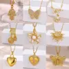 Wholesale Three-dimensional Palm Pendant Necklace For Women With 18K Real Gold Plated Copper And Zircon Inlay, PVD Coated Cable Chain
