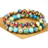 Wholesale Bohemian Beaded Color Emperor Stone Bracelet Card BFF Sea Marinade Bracelet for Men and Women