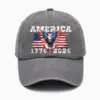Wholesale Vintage Style American Flag Baseball Cap With Curved Brim, Cotton Material And Embroidery, Perfect For Independence Day