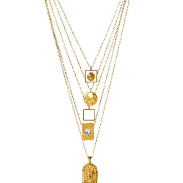 oly-593ad1a905dd6586ab52b603501e4283 Wholesale jewelry 18k gold stainless steel love shell palm tree geometric pendant necklace women