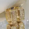 Wholesale Copper Zircon U Shape Shiny Hoop Earrings For Women'S