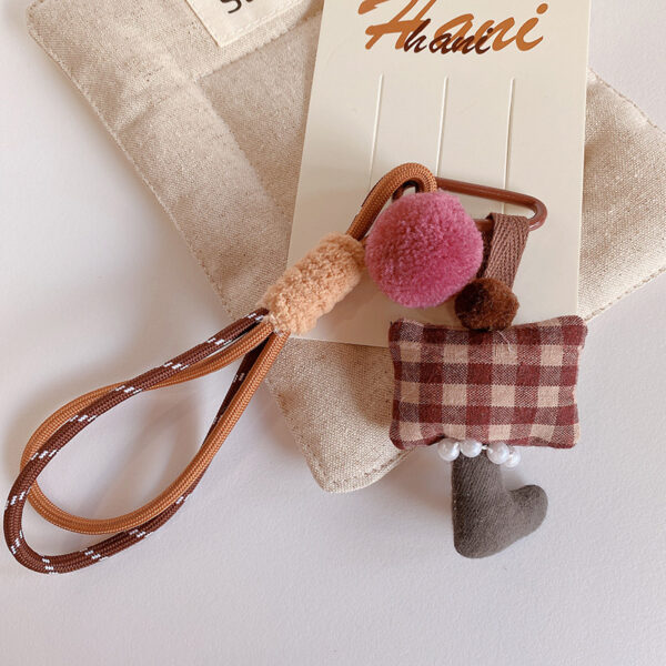 Wholesale HD11288A06 Fresh Mori Korean Style Ins Style Fabric Mushroom Car Keychain Pendant Bag Pendant Mobile Phone Chain