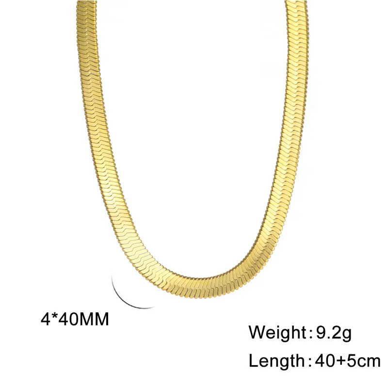 Wholesale Ion Plating (IP) 18K Gold Plated Chain Necklace 304 Stainless Steel IG Style Original Design Basic Waterproof Non Tarnish 304 Stainless Steel Lobster Trigger Clasp Closure Layered Necklaces Sweater Chain Long Necklace - Gold, 4mm Wide, 40 5cm Long