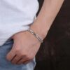 Wholesale Retro Simple Punk Bare Bracelet Men's Braided Cuban Bolt Style Couple Tank Horsewhip Chain Women