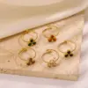Wholesale Simple Exquisite Fashion Elegant Light Luxury High-End Gorgeous Versatile Open Ring Titanium Steel Vacuum Electroplated 18K Gold Plated Rhinestone Zircon Ring