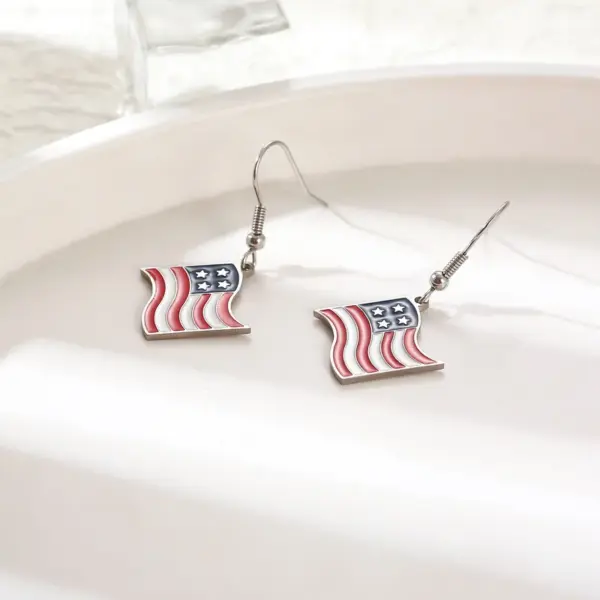 Wholesale Handmade Classic Style National Flag Ear Hook For Women In 316 Stainless Steel