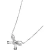 Wholesale Simple Style Bow Knot Titanium Steel Inlay Zircon Pendant Necklace 1 Piece