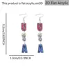 Wholesale Retro Multicolor Letter Print Acrylic Drop Earrings For Women With 304 Stainless Steel Ear Pins