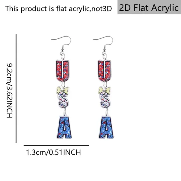 Wholesale Retro Multicolor Letter Print Acrylic Drop Earrings For Women With 304 Stainless Steel Ear Pins