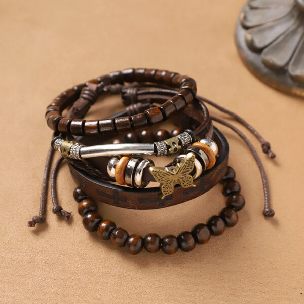 oly-5993178e5d806e7f6a53a70ac5814eb5 Wholesale Handmade Bohemian exotic style bracelet retro ethnic style men's and women's woven multi-layer stacked bracelet niche hand rope