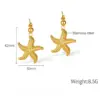 Wholesale Ocean Pattern Tassel Stud Earrings For Women, 304 Stainless Steel With 18K Real Gold PVD Coated Plating, 0.01µm Thickness