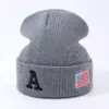 Wholesale Thermal Knitting Wool Cap Embroidery Letter A American Flag Pattern Autumn And Winter Fashion Street Style Hip Hop Street Snap High Street Men's And Women's Hats