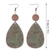 Wholesale Western-style sunflower dairy cow grain farm vintage wood grain thin earrings earrings across