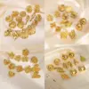 oly-59cbb8caebefe7e46b0b5e8c87446e74 Wholesale 201 Stainless Steel 304 Stainless Steel Heart Shape Flower Electroplating Stone-Free Imitation Gold Vintage Style Classic Style Heart Flowers Drop Earrings Ear Studs
