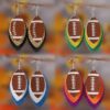 oly-59f56bc3cc6515793087f87743a22f15 Wholesale Rugby Sequins Three-layer Leather Water Drop Pendant Earrings Sports Ear Jewelry Gifts