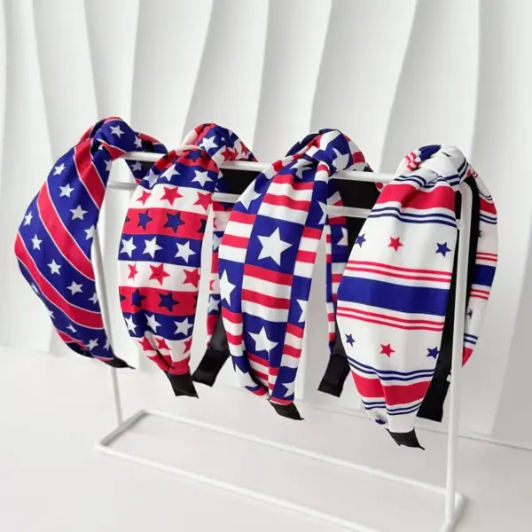 Wholesale American Flag Hair Band For Women In Cloth Material, Perfect For Independence Day And Spring Season