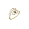 Wholesale Devil's Eye Women's Ring In Copper With Electroplated Gold Plating And Zircon Inlay