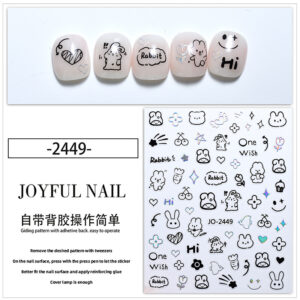 Rabbit paper sticker-silver (wg2449-02)