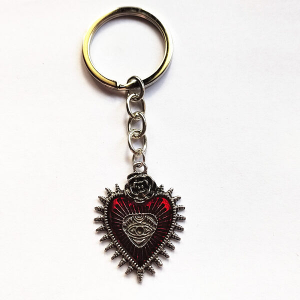 oly-5a2aeac54d63315d6edc4e9a82e0363f Wholesale gothic punk style Devil eye black rose love keychain personality dark keychain