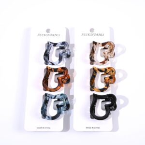 Wholesale Leopard Point Transparent Color Love Valentine's Day Clip 5cm small size Women's High Cranial Top Hair Accessories