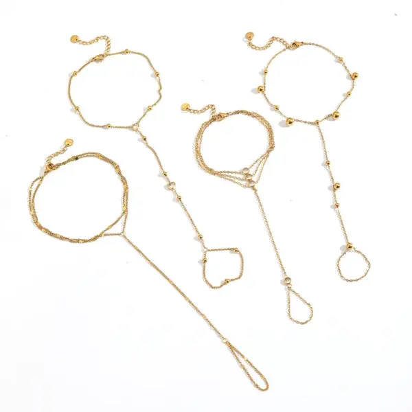 Wholesale PVD Coated Real Gold Plated 18K Gold Geometric 304 Stainless Steel IG Style Waterproof Non Tarnish 304 Stainless Steel Lobster Trigger Clasp Closure Bracelets
