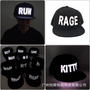 Wholesale New LED casual letter luminous baseball cap stage performance electric syllable hip hop trendy men and women cap