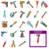 Wholesale Big Sale 50 Tools Dabi Collage Paper Kidsren's Cartoon Electric Drill Saw Ax Repair Tool Kit