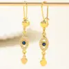 Wholesale Devil's Eye Drop Earrings For Women In Brass With 14K Real Gold Electroplated Finish And 0.03µm Thickness