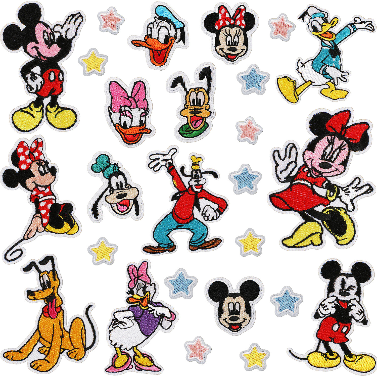 Wholesale Xiaotian Mickey Mouse Embroidery Cloth Sticker Manwei Character Patch Sticker Computer Embroidery Mark Donald Duck Embroidery Sticker Heat T