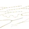 Wholesale Women's Classic Style 16K Gold Stainless Steel + Zircon White Zircon Zircon Cup Four-Pointed Star Y Chain Necklace Set