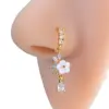 oly-5a69819524296c92f1c7c1c5880855a1 Wholesale Trendy Zircon Nose Ring Flower Triangle Heart Butterfly Piercing Y2K Hip Hop Style Women's Copper Jewelry Nose Studs