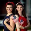 oly-5a6b73cd6b02d9ee93773c475d249627 Wholesale Fashionable Simplistic Alloy Star Flag Earrings Independence Day Gift Women's Geometric Pattern Jewelry Ear Studs