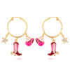oly-5a756dfdf7994f97bcd0fb18fde6e64e Wholesale jewelry women’s pink alloy Western style hat boots pendant earrings Women’s