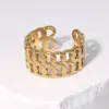 Wholesale 304 Stainless Steel 18K Gold Plated Lady Plating C Shape Open Rings