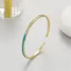 Wholesale Couple Circle Enamel Copper Bangle With Zircon Inlay In Simple Style