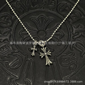 Double cross without diamonds (ball chain) / 50cm