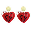 oly-5aa40681fb1c140ff0aa57b672d0917d Wholesale Supply Doctor Nurses Day Earrings Acrylic Pink Heart Nurses Clothing Stethoscope Fun Earrings