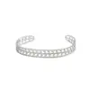 Wholesale Minimalist Leaf Arrangement Titanium Steel Vacuum Plated Handmade Bracelet