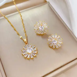 D333 Necklace-D334 Stud Earrings