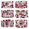 Wholesale 75th National Day Bracelet American Flag Beaded Bracelet Patriotic Veterans Day Geometric Adjustable Buckle Unisex