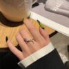 Wholesale Winding Snake Ring for Women, Super Flash Micro-Paved Zircon Opening, Adjustable Ring, Cool Style Niche Design Ring