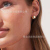 Wholesale Spherical Earrings Ear Buckle Simple Copper Gold Plated Metal Ball Earrings French Fashionable Ear Buckle