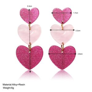 Wholesale color matching Valentine's Day acrylic love earrings simple pendant texture dopamine earrings
