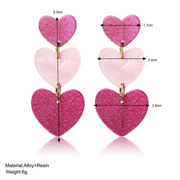 oly-5ac252f47a03de8175d85f02e31732b2 Wholesale color matching Valentine's Day acrylic love earrings simple pendant texture dopamine earrings