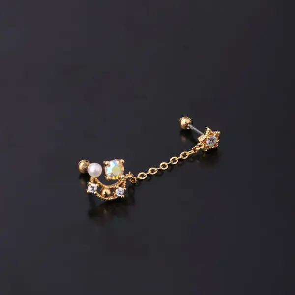 oly-5ace1861f0c328354075d22e6c1ef59a Wholesale Copper Artificial Gemstones Ear Cartilage Rings & Studs Geometric Waterproof Non Tarnish Surgical Steel