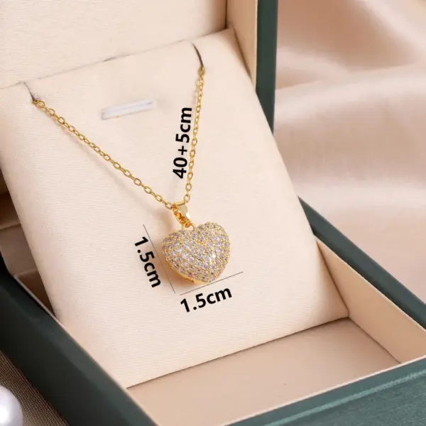 Wholesale Heart Shape 316 Stainless Steel Simple Style Pendant Necklace